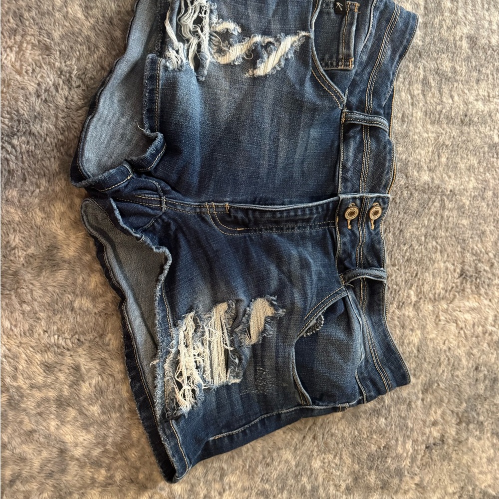 KanCan Blue Distressed Jean Shorts